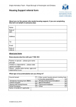 Housing Support Service referral form