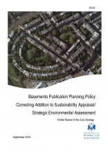 Basements Planning Policy - Correcting Addition to Sustainability Appraisal