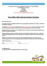 Core offer after-school activity contract