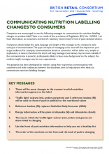 Nutrition Labelling (Communication to Consumers)