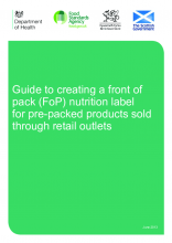 Guide to creating a front of pack (FoP) nutrition label for pre-packed products sold through retail outlets