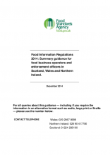Food Information Regulations 2014 - Summary guidance for food business operators and enforcement officers