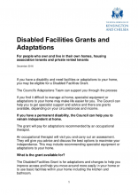 Disabled Facilities Grant information sheet