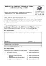 Application for the Grant of a Premises Licence