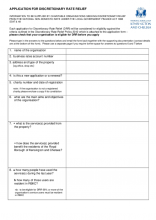 Discretionary Rate Relief application form