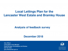 Local Lettings Plan for the Lancaster West Estate and Bramley House - Analysis of feedback survey December 2018