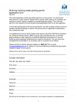 Multi-reg parking permit application form