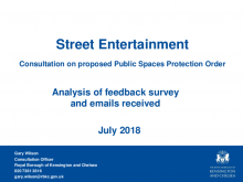 Street Entertainment Consultation Report July 2018
