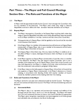 Part 3 Section 1 - Role and Functions of the Mayor