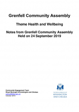 24 Sept 2019 - Grenfell Community Assembly meeting on health and wellbeing
