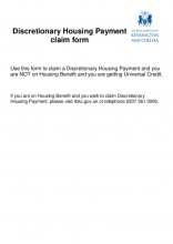 Discretionary housing payment for Universal Credit form