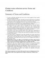 Garden Waste Collection Service Terms and Conditions
