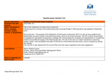 SCI Equalities Impact Assessment