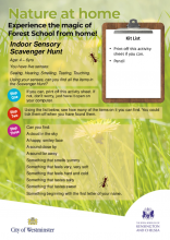 Indoor sensory scavenger hunt- Nature at Home