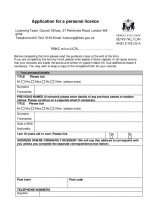 Grant of a Personal Licence