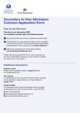 Secondary In-year Admissions Form