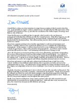 Letter from Barry Quirk to Cllr Elizabeth Campbell