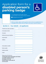 Disabled Person's Parking Badge Application Form