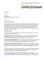 Local Government Social Care Ombudsman's Annual Review Letter