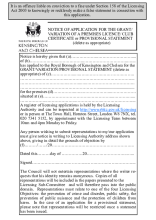 Premises Licence or Club Premises Certificate Site Notice A4