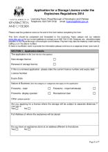 Explosives Licence Application