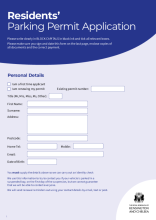 Residents' Parking Permit application form - April 2024