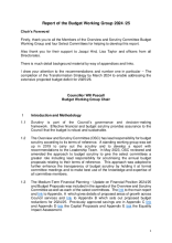 Budget Working Group Report 2024/25