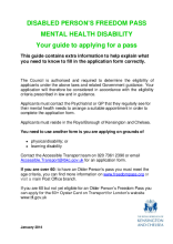 Disabled Person’s Freedom Pass - Mental Health Disability