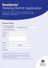 Residents' Parking Permit application form - April 2025