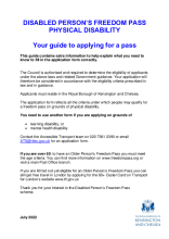 Disabled Person’s Freedom Pass - Physical Disability