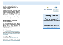 Penalty notices: fines for your child's non attendance at school, August 2024
