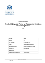 Freehold Disposal Policy for Residential Buildings Let on Long Leases 2025