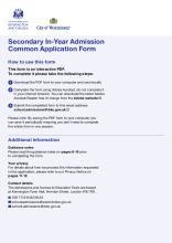 Secondary in-year application form