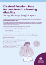 Guidance notes for Freedom Pass application - learning disability