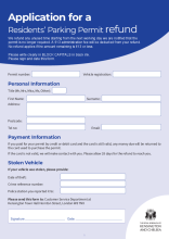 Residents Parking Permit Refund Form - April 2026