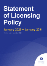 Statement of Licensing Policy 2026 to 2031