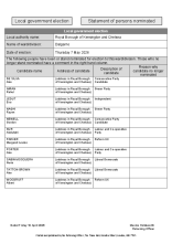 Dalgarno - Statement of Persons Nominated