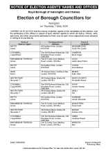 Abingdon - Notice of Election Agents