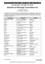 Chelsea Riverside - Notice of Election Agents