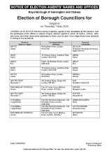 Dalgarno - Notice of Election Agents