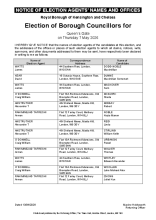 Queens Gate - Notice of Election Agents