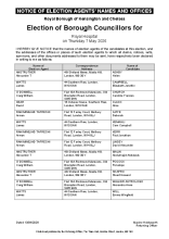 Royal Hospital - Notice of Election Agents