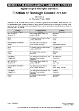 St Helens - Notice of Election Agents