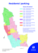 Residents parking map, 1 June 2026
