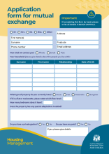 Application form for mutual exchange
