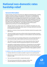 National non-domestic rates hardship relief