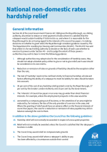 Hardship Relief Application form information and guidance
