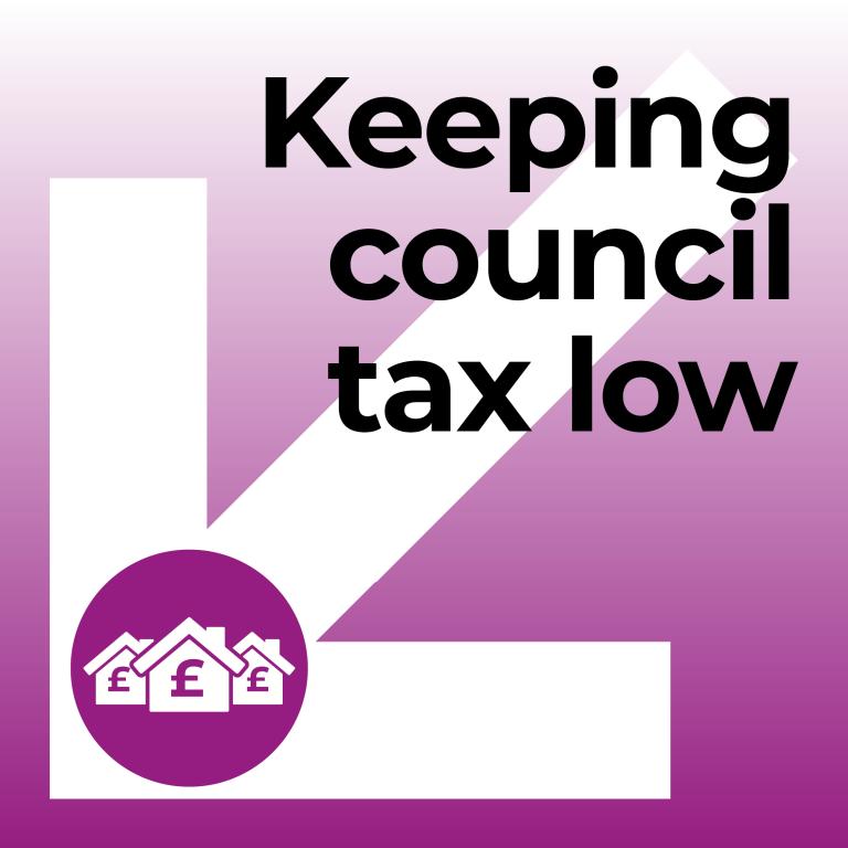 Square tiles showing low council tax