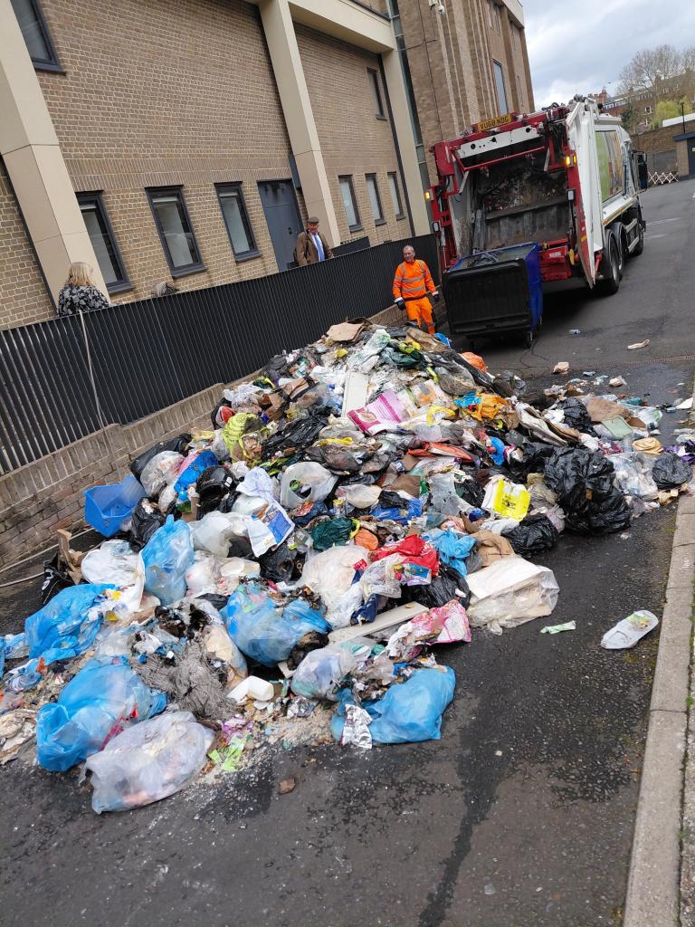 Bin lorry disposes of waste following battery fire