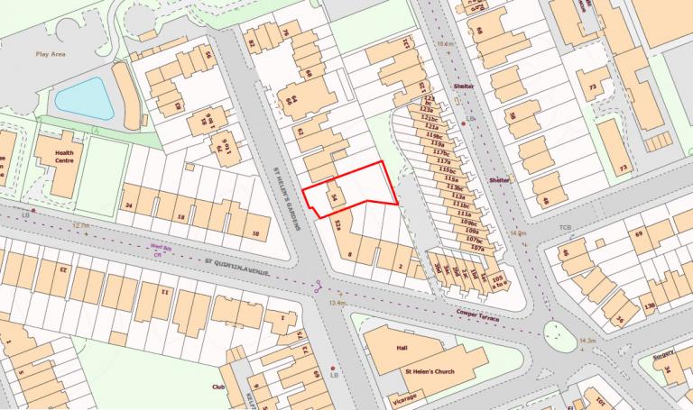 54-St Helens Gardens site outlined in red 54-St Helens Gardens site outlined in red